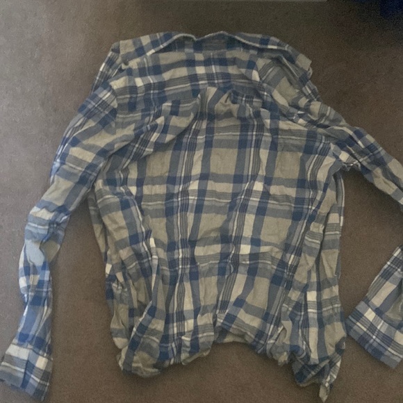 St. John’s Bay blue checkered flannel - Picture 1 of 4